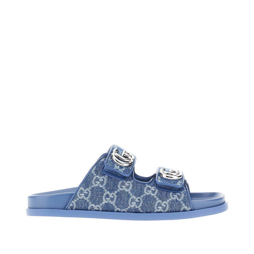 Gucci Gg Fabric Slides With Gg Details